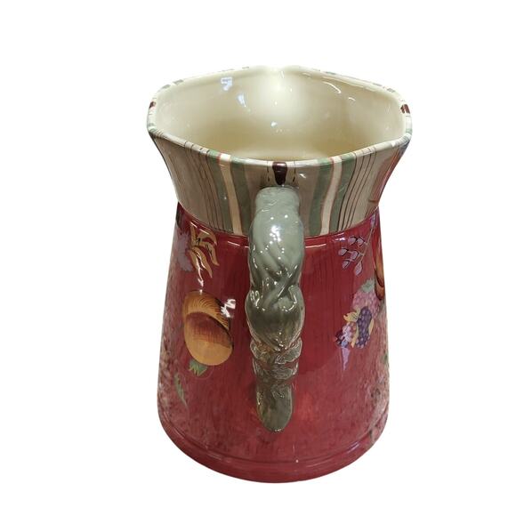 Tracy Porter Octavia Hill Garden Hand Painted Floral Pitcher 9” - Picture 6 of 16